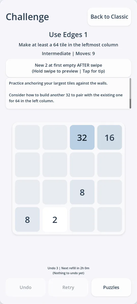 Challenge 17, Use Edges 1: make a 64 tile in the leftmost column